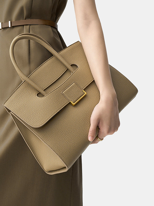 Bolso Mira — Tote Cuero Avena & Dorado
