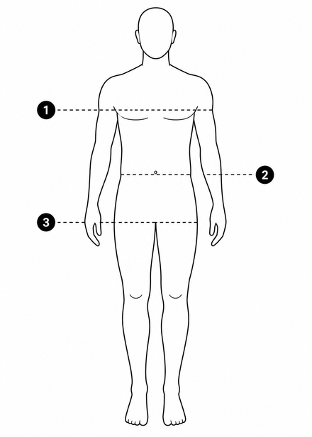 Diagrama de medidas hombre