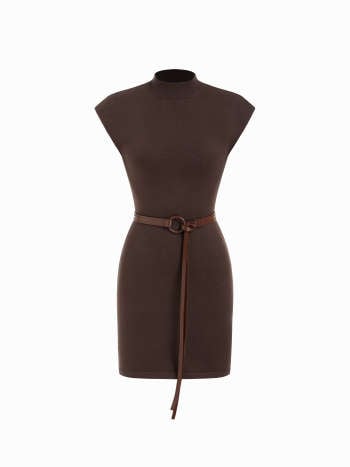 Vestido Mini Vera — Cuello Alto & Cinturón