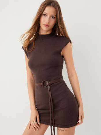 Vestido Mini Vera — Cuello Alto & Cinturón