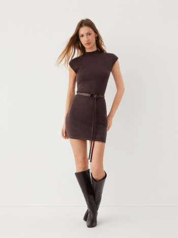Vestido Mini Vera — Cuello Alto & Cinturón