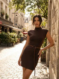 Vestido Mini Vera — Cuello Alto & Cinturón