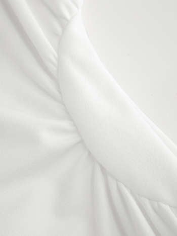 Vestido Midi — Escote Cuadrado Drapeado