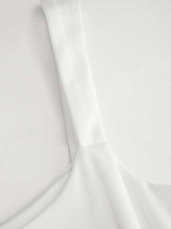 Vestido Midi — Escote Cuadrado Drapeado