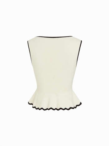 Top Coco — Peplum & Botones Dorados