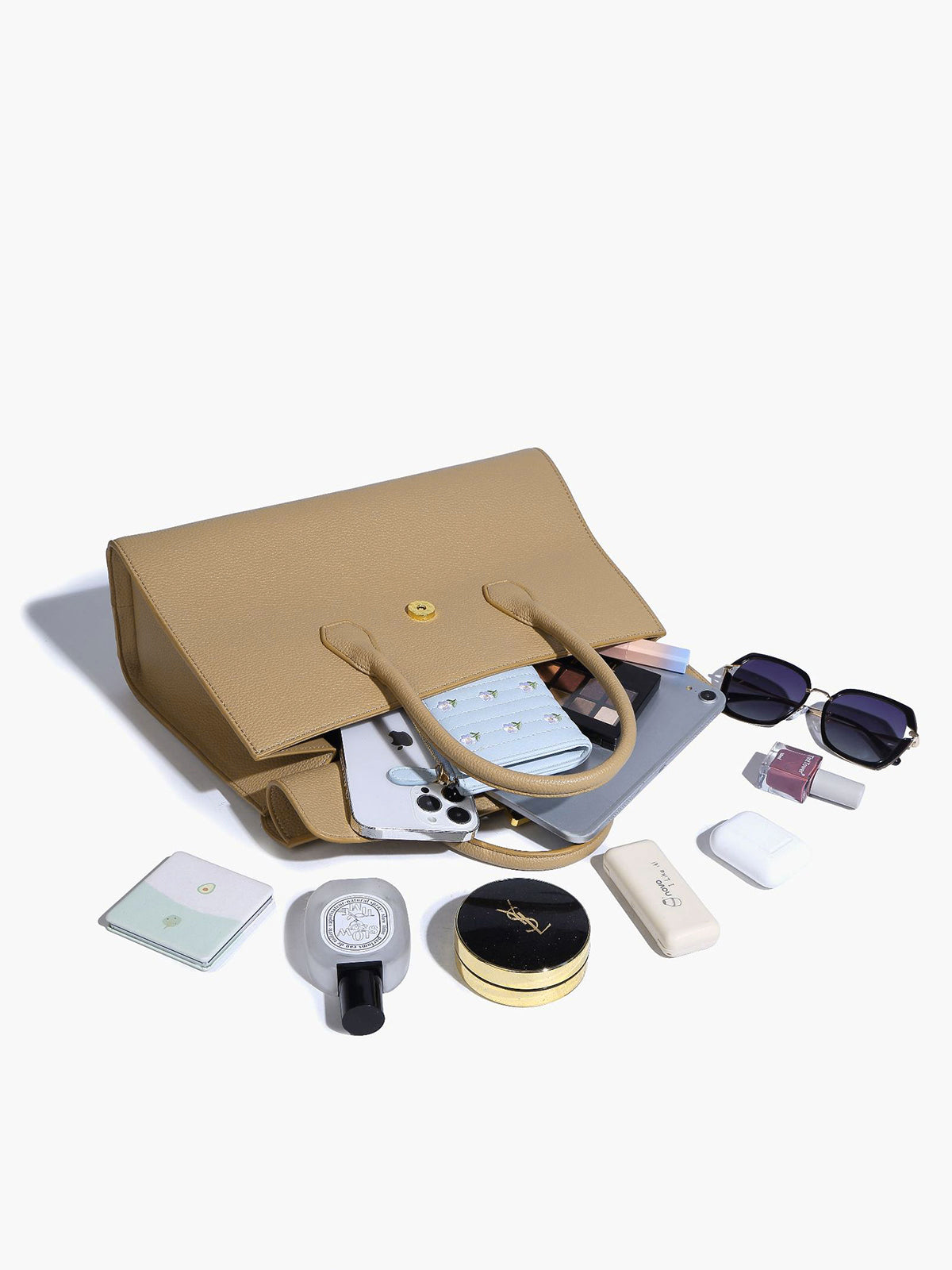 Bolso Mira — Tote Cuero Avena & Dorado