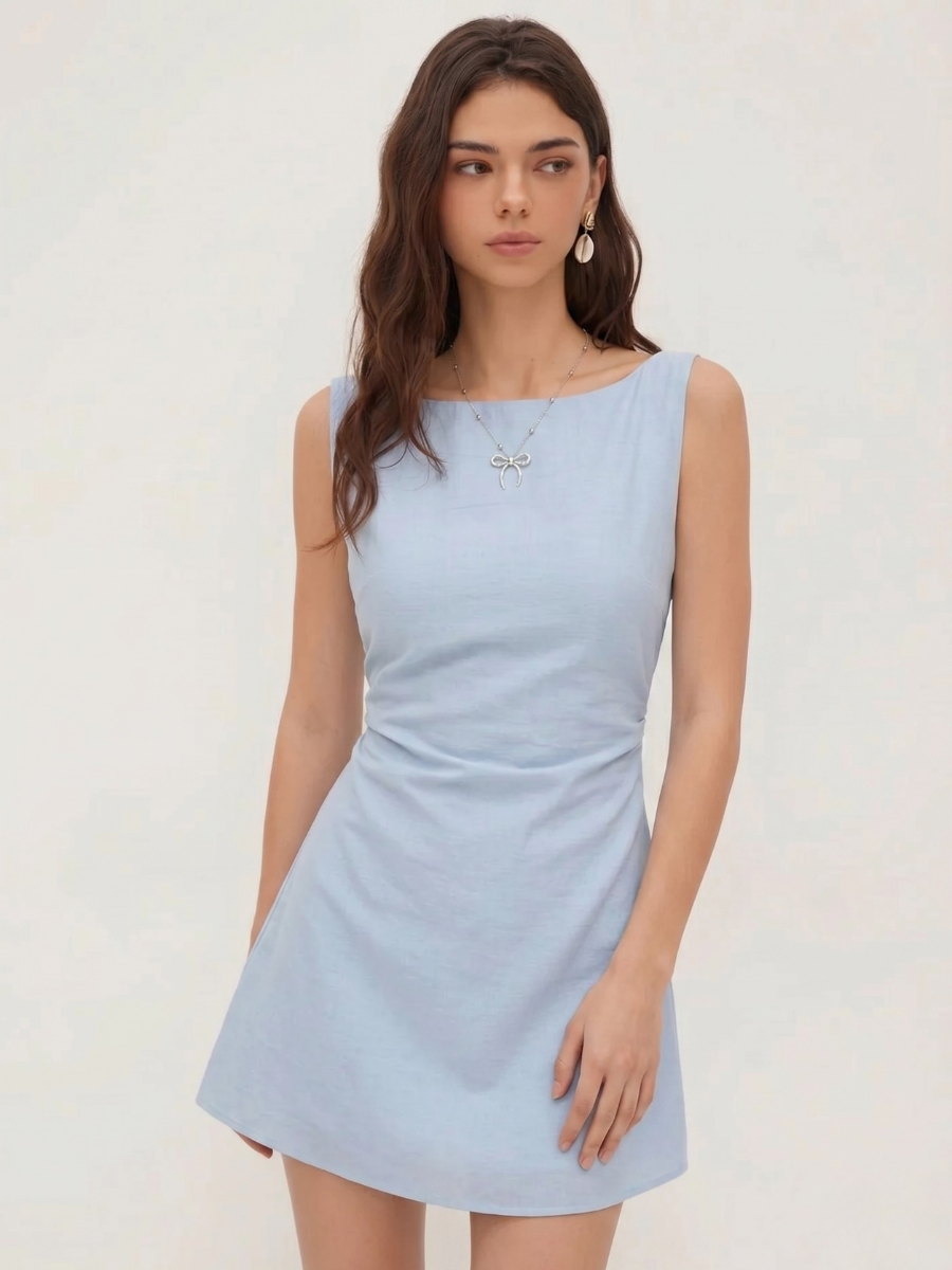 Vestido Mini Bianca — Lino