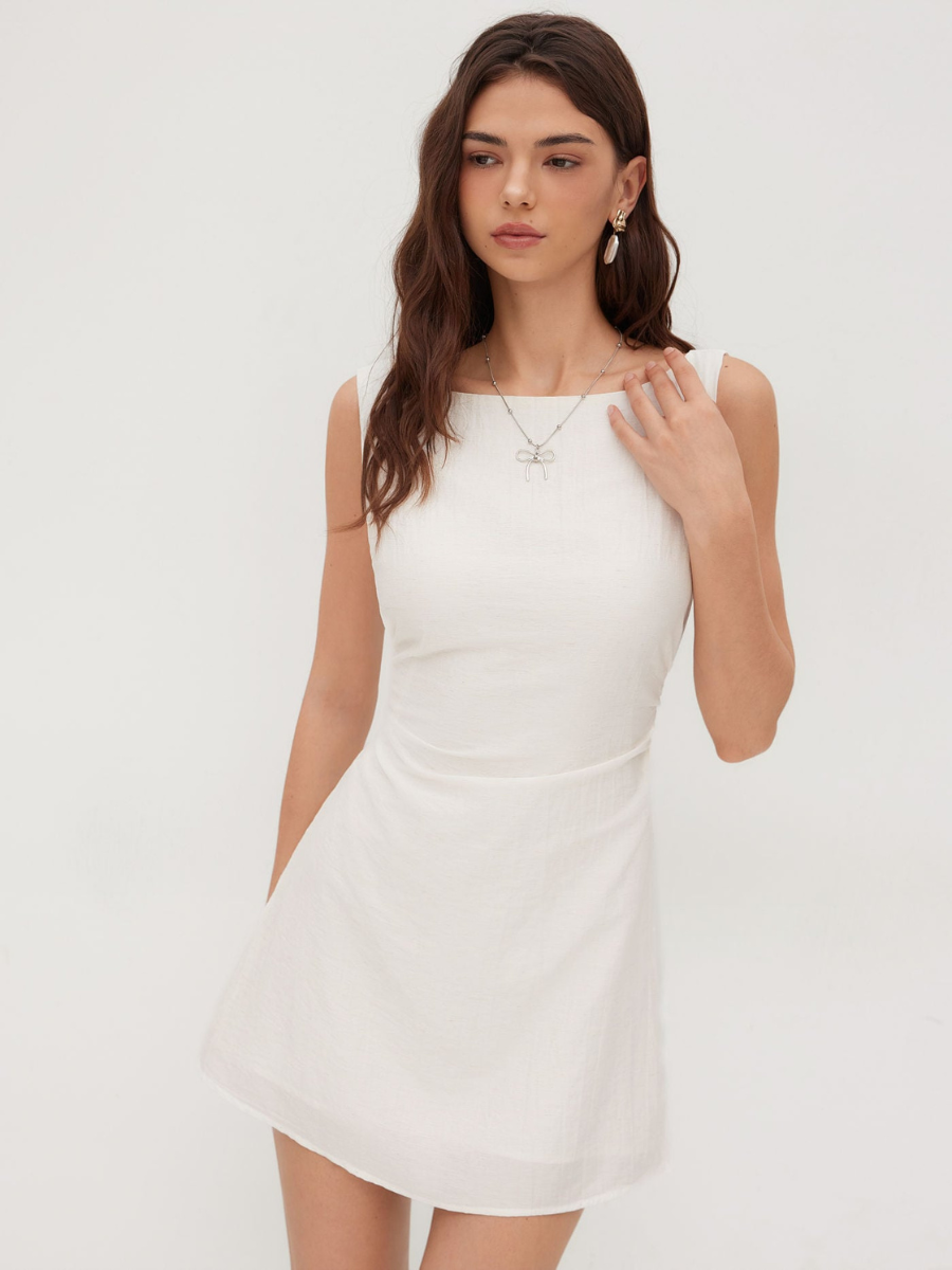 Vestido Mini Bianca — Lino