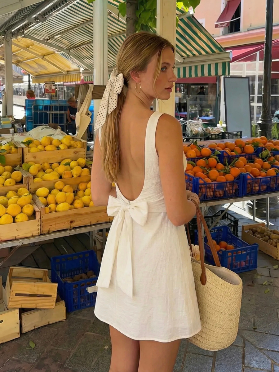 Vestido Mini Bianca — Lino