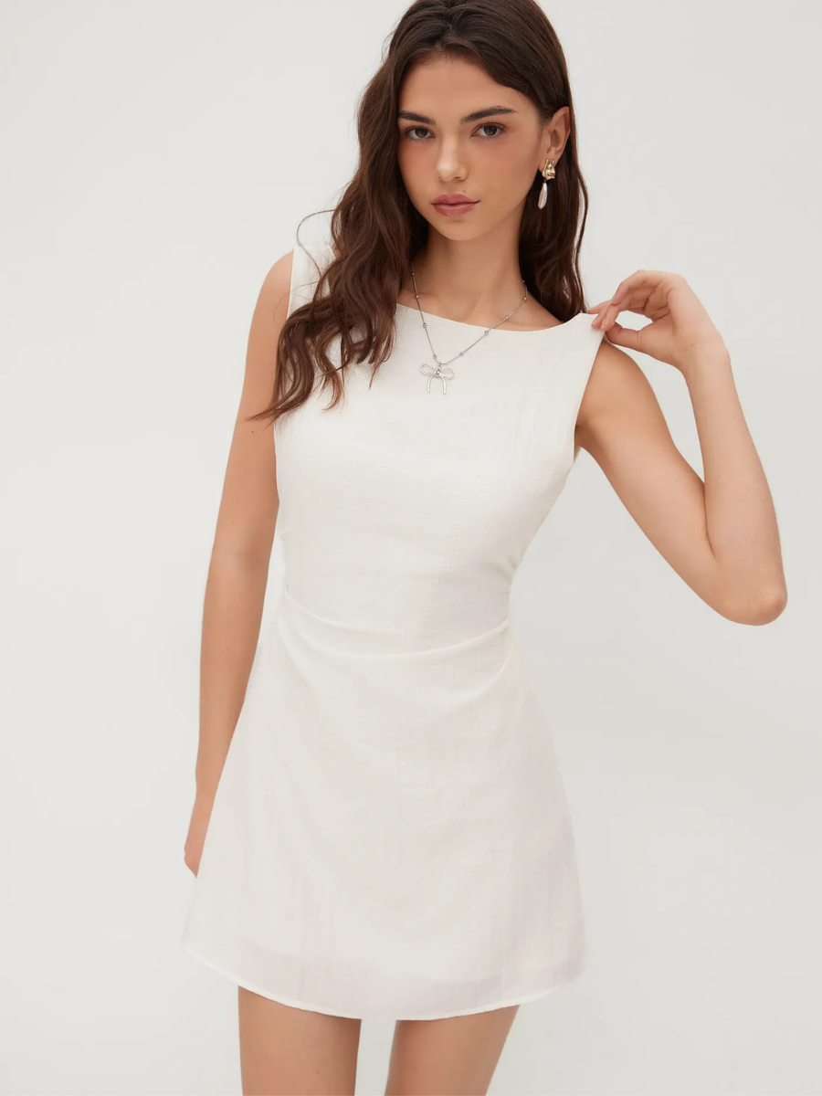 Vestido Mini Bianca — Lino
