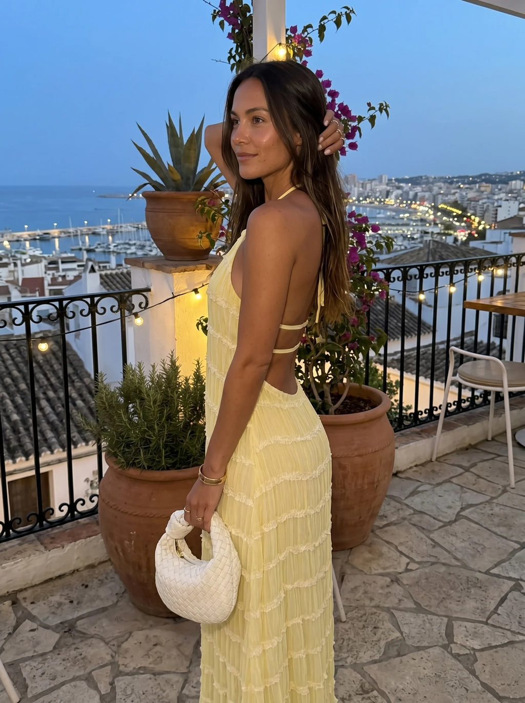 Vestido Maxi Ángela — Halter Texturizado